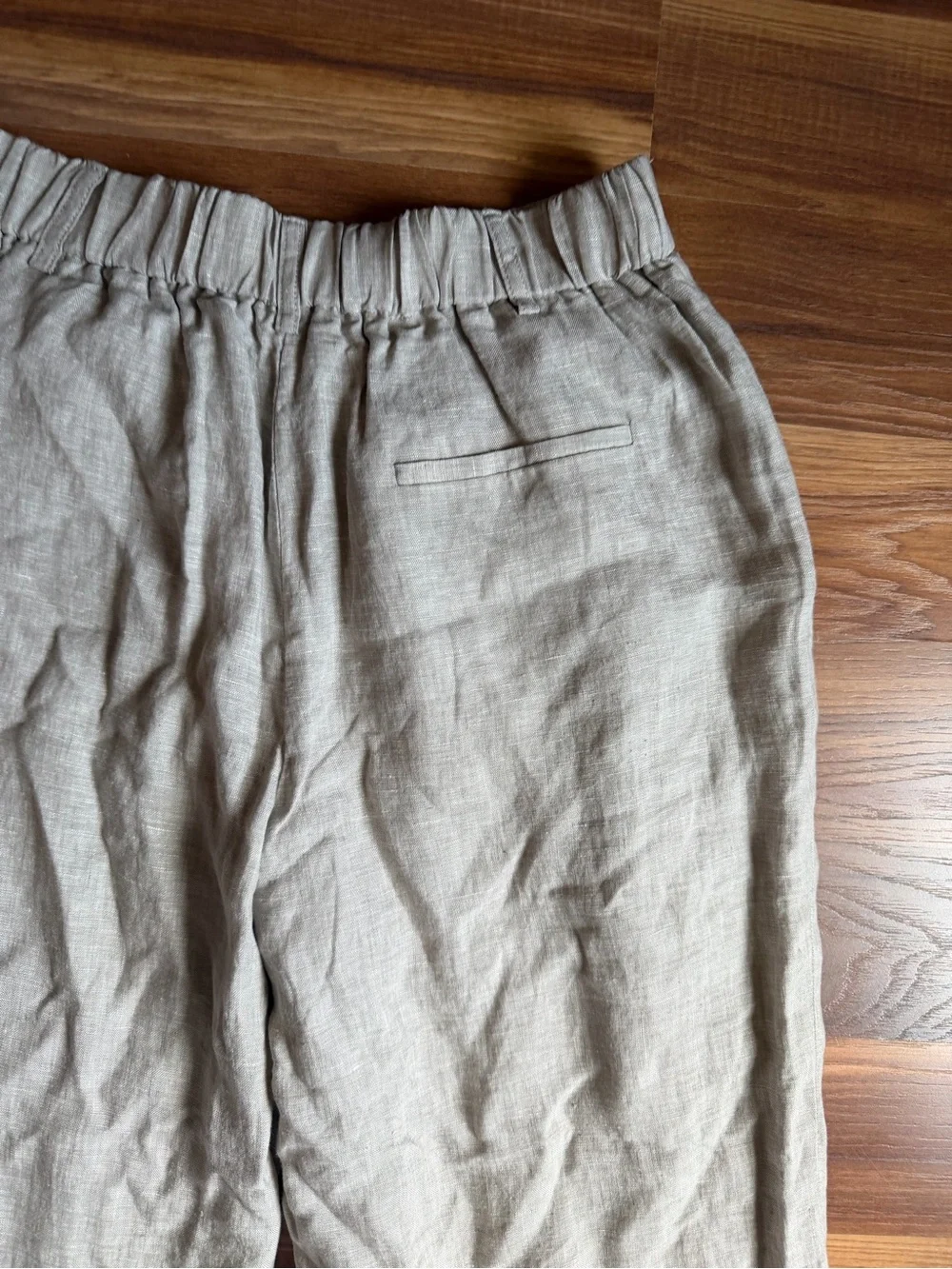 Quince 100% European Linen Pleated Trouser Flax Women's Size 8